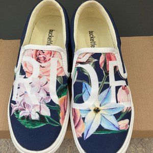 BucketFeet RUDE floral Slip on Sneakers size 5.5